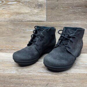 Dansko Lucille Black Nubuck Ankle Boot Women's Size EU 37